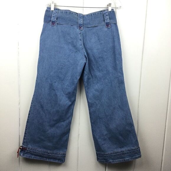 Juke Box Denim Capris Wide‎ Leg Bohemian Capris Blue Jeans, Size - 5/6 - Picture 7 of 8